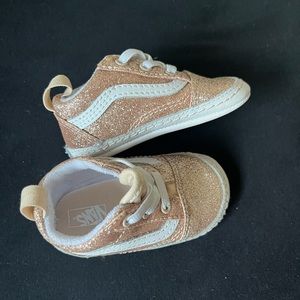 VANS | SIZE 3 | BABY | TODDLER | GOLD | GLITTER | CRIB SHOE | SPARKLE | NWOT